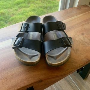 Birkenstock Arizona Black Leather Sandals